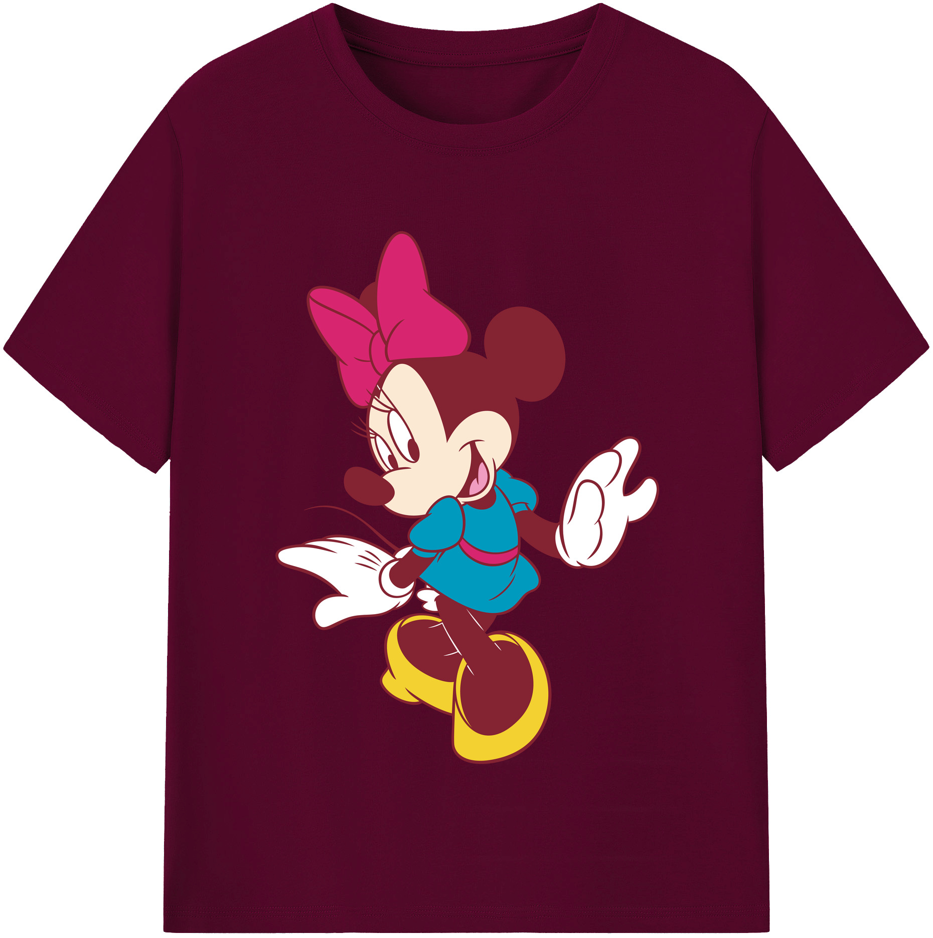 （画像用） ミッキーマウス Mickey Mouse レディースカジュアルプリントTシャツ（綿100％）